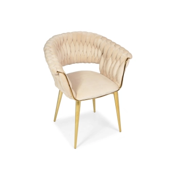 Designerskie krzesło glamour IRIS LUX - beżowe
