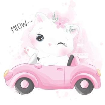 Łożko dziecięce FALA z barierką 140x70 Kot