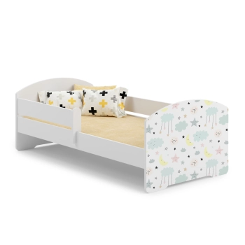 Łożko dziecięce LUK z barierką 160x80 Gwiazdki