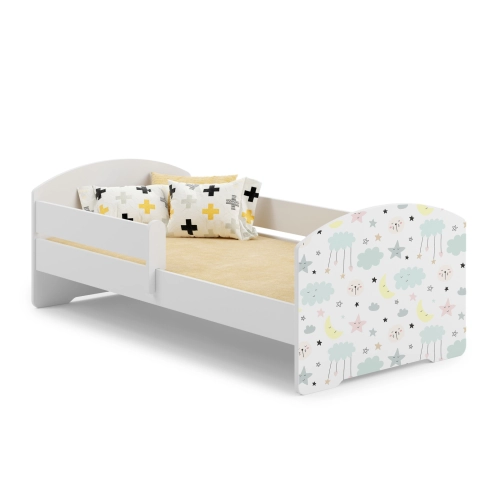 Łożko dziecięce LUK z barierką 160x80 Gwiazdki