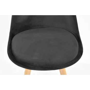 Krzesło welurowe Bolonia Lux - czarne