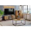 Szafka RTV 135 cm loft dąb craft złoty - jodełka