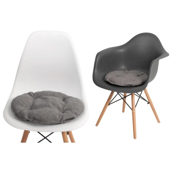 Poduszka okrągła na krzesło OFELIA 36 cm - jasnoszara