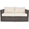 Sofa ogrodowa 2-osobowa z technorattanu MALAGA - brązowa
