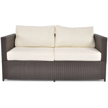 Sofa ogrodowa 2-osobowa z technorattanu MALAGA - brązowa