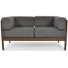 Sofa ogrodowa drewniana 2-osobowa EDEN ciemny brąz/grafit