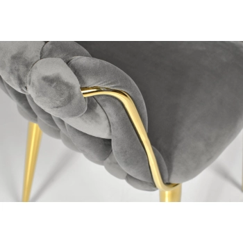 Krzesło glamour plecione IRIS LUX - szare