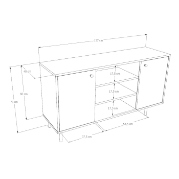 Komoda dwudrzwiowa Venus biała loft 1