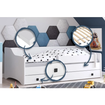 Łożko dziecięce ERYK z szufladą i barierką 180x80