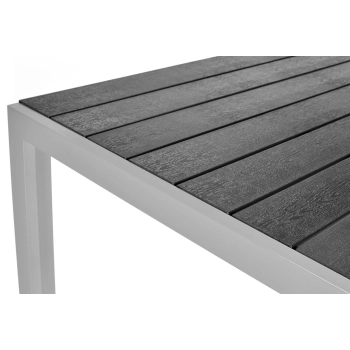 Duży stół ogrodowy dla 8 osób z aluminium MODENA 180 - srebrno-czarny