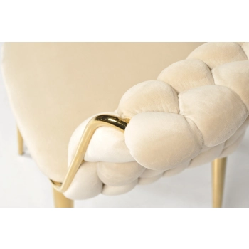 Designerskie krzesło glamour IRIS LUX - beżowe