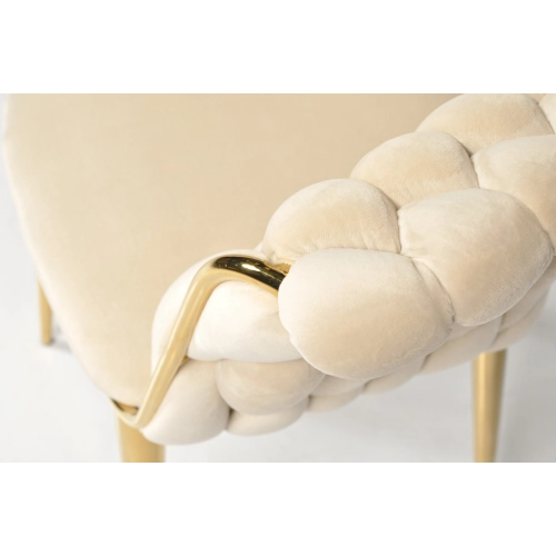 Designerskie krzesło glamour IRIS LUX - beżowe