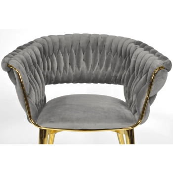 Krzesło glamour plecione IRIS LUX - szare