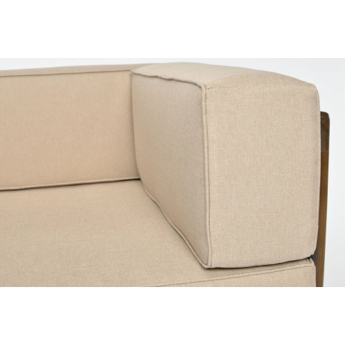 Sofa ogrodowa drewniana 3-osobowa EDEN ciemny brąz/beż
