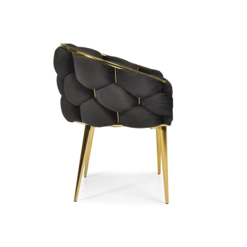 Krzesło designerskie glamour BALLOON - czarny