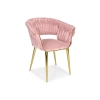 Fotel krzesło glamour IRIS LUX - pudrowy róż