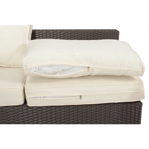 Sofa ogrodowa 3-osobowa z technorattanu MALAGA - brązowa
