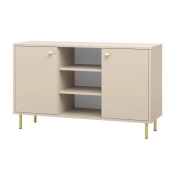 Komoda dwudrzwiowa Venus, kaszmir, nogi metalowe złote