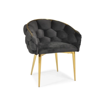 Krzesło designerskie glamour BALLOON - czarny