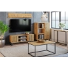 Szafka RTV 155 cm loft dąb craft złoty - lamele