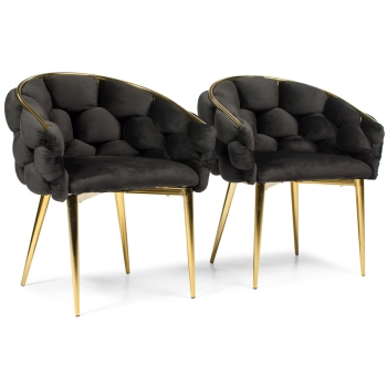 Krzesło designerskie glamour BALLOON - czarny