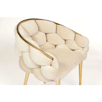 Stylowe krzesło glamour BALLOON - beżowe