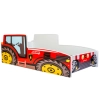 Łożko pojedyncze Traktor czerwony 160x80 z materacem