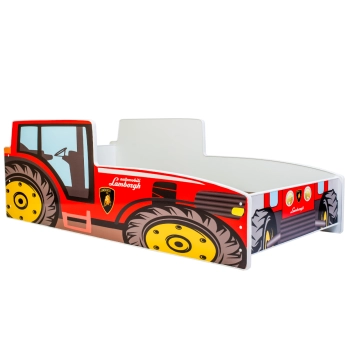 Łożko pojedyncze Traktor czerwony 160x80 z materacem