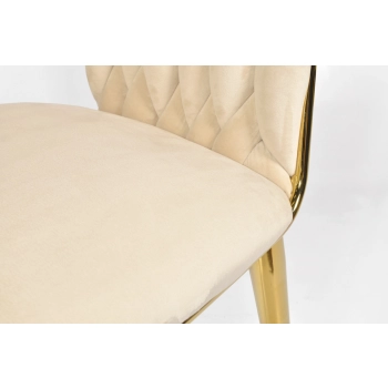 Designerskie krzesło glamour IRIS LUX - beżowe