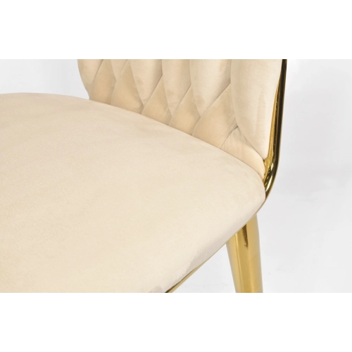 Designerskie krzesło glamour IRIS LUX - beżowe