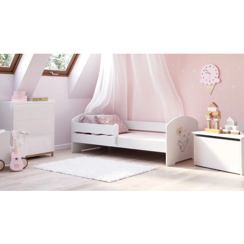 Łożko dziecięce LUK z barierką 160x80 Słonik