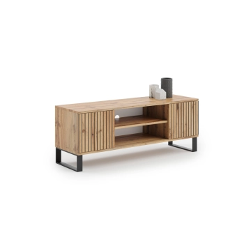 Szafka RTV 155 cm loft dąb craft złoty - lamele
