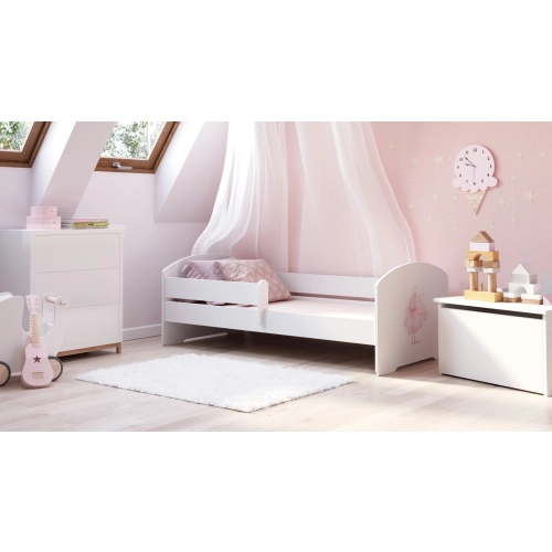 Łożko dziecięce LUK z barierką 140x70 Księżniczka w koronie