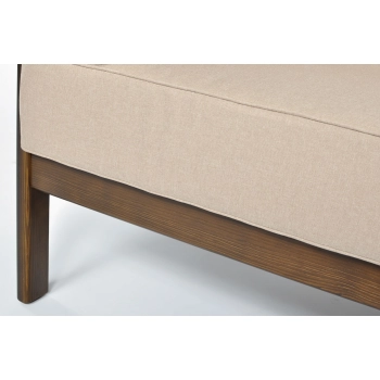 Sofa ogrodowa drewniana 3-osobowa EDEN ciemny brąz/beż