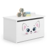 Skrzynia na zabawki Daria biała z nadrukiem Pink Cat
