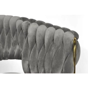 Krzesło glamour plecione IRIS LUX - szare