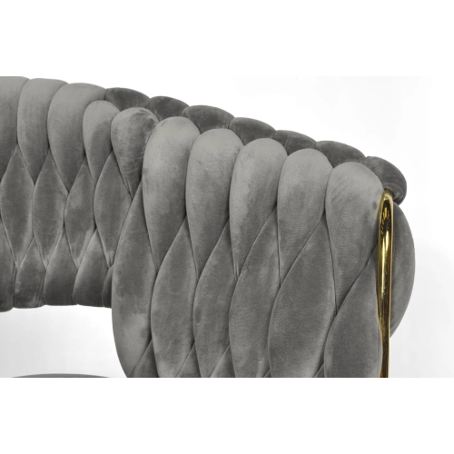 Krzesło glamour plecione IRIS LUX - szare