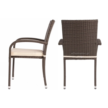 Krzesło ogrodowe z technorattanu MALAGA - brązowe
