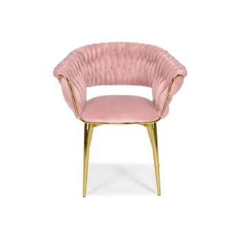 Fotel krzesło glamour IRIS LUX - pudrowy róż