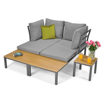 Narożnik ogrodowy z funkcją leżanki LAGOS- szary