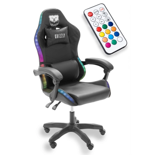 Fotel Gamingowy Grizzly RGB - Czarny