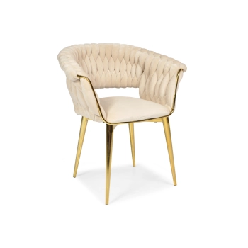 Designerskie krzesło glamour IRIS LUX - beżowe