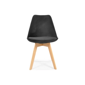 Krzesło welurowe Bolonia Lux - czarne