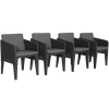 Meble ogrodowe COLUMBIA 5 zestaw 4-osobowy - grafitowy