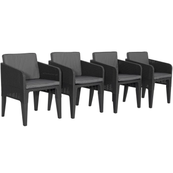 Meble ogrodowe COLUMBIA 5 zestaw 4-osobowy - grafitowy