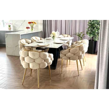 Stylowe krzesło glamour BALLOON - beżowe