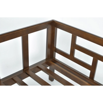 Sofa ogrodowa drewniana 2-osobowa EDEN ciemny brąz/beż