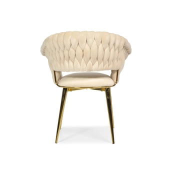 Designerskie krzesło glamour IRIS LUX - beżowe