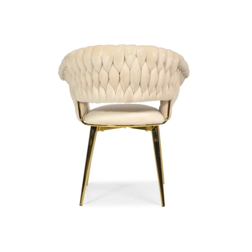 Designerskie krzesło glamour IRIS LUX - beżowe