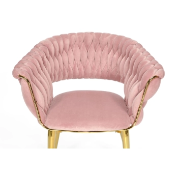 Fotel krzesło glamour IRIS LUX - pudrowy róż
